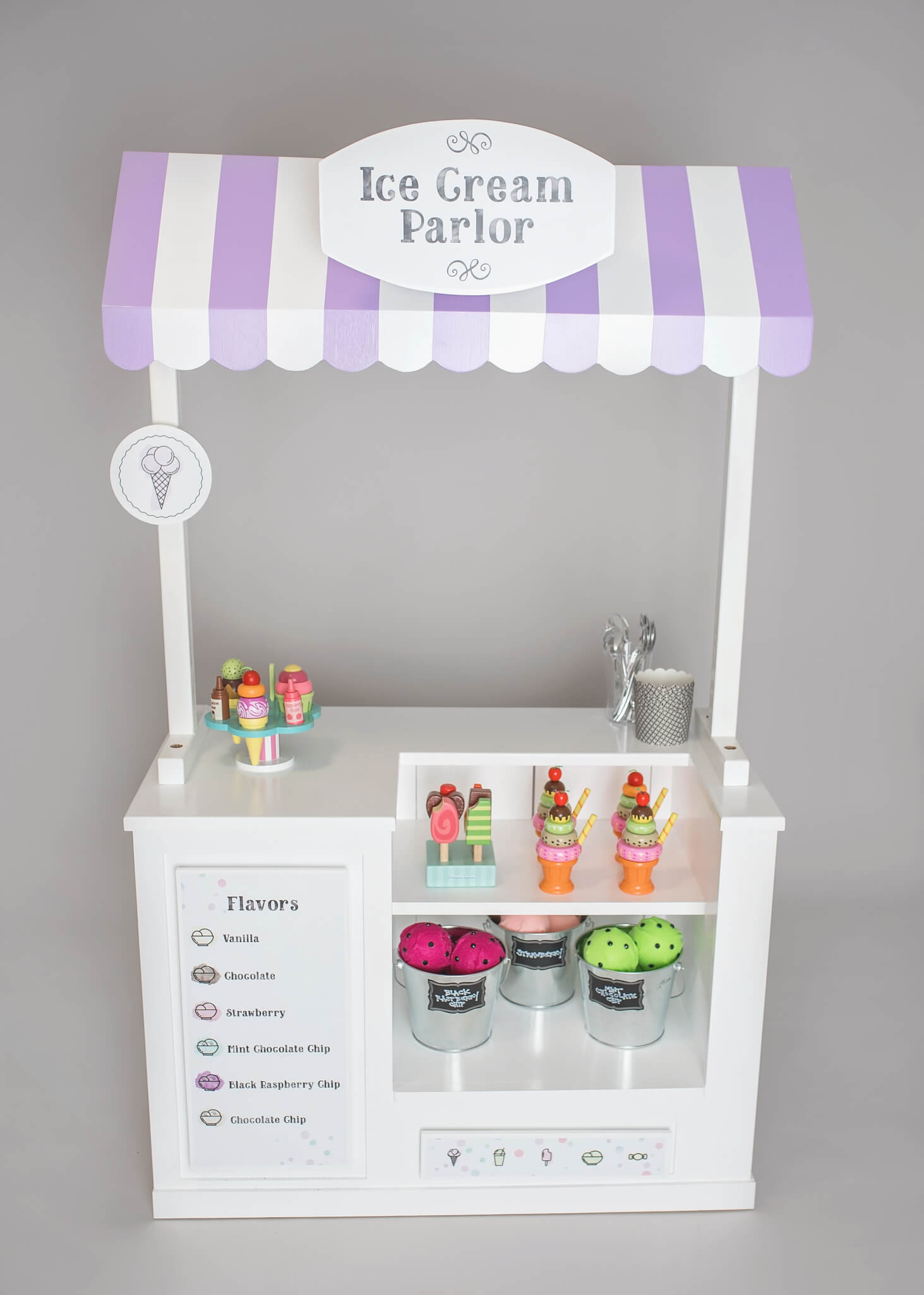 ICE CREAM PARLOR PLAY STAND  INTERCHANGEABLE THEMES - Styled By Mama